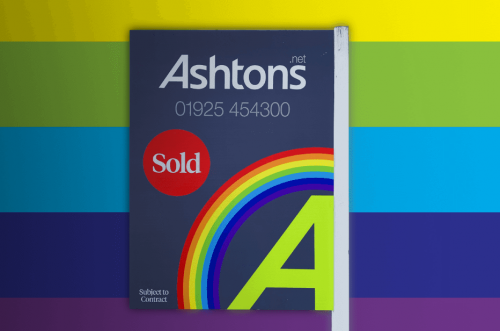 Ashtons Rainnbow For Sale Board, Warringto, Wigan, StHelens, Sell my house